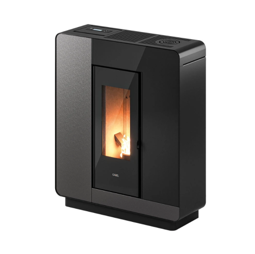 Elle Plus 9,0 kW - Cadel - Szara blacha (Titanium) blacha - Czarne szkło